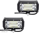 LED作業灯 広角 5インチ イエロー 72W 4Dレンズ 防水 補助フォグランプ 12-24V トラック/重機用 2個セット(クリアレンズ)