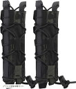 マガジンポーチ マグポーチ TACOスタイル MP5 9mmロングマガジン デザートイーグル 対応 MOLLE ベルト 両方対応 サバゲー(ブラック迷彩2個セット)