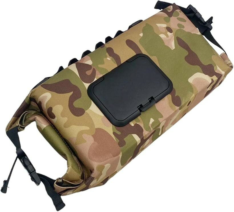 ティッシュケース 2way アウトドア ウェットティッシュ カバー キャンプ 持ち運び 便利 吊り下げ 多機能 迷彩 (迷彩)