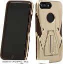 iPhone7Plus iPhone8 ケース 耐衝撃 カバー 落下 衝撃に強い 落下時にアイフォンをがっちりガード スタンド機能付き 衝撃吸収バンパー 充電対応(Gold/Brown, iPhone7Plus / 8Plus)(2)