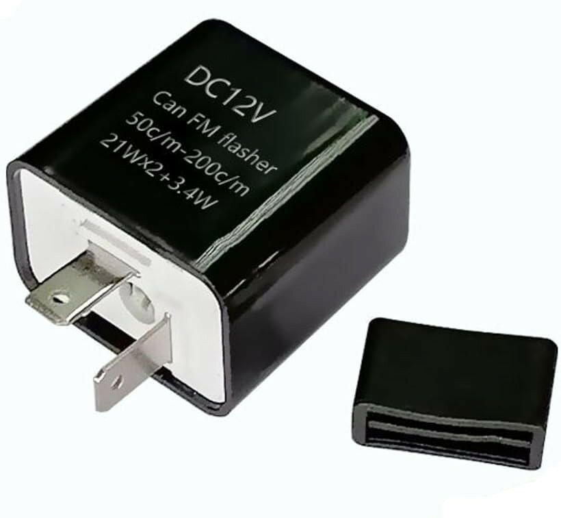ウインカー リレー ハイフラ 防止 バイク DC 12v LED 2ピン フラッシュ 点滅 速度 調節 変換 汎用 (ブラック, シグナル リレー 単体)