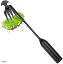ツーナイン 雑草除去ツール 雑草抜きツール 雑草刈り コンクリートのすき間の除草 根こそぎ雑草取り 頑丈 ステンレス鋼製 耐久性 ガーデニング 園芸用品 4本歯(ブラック)