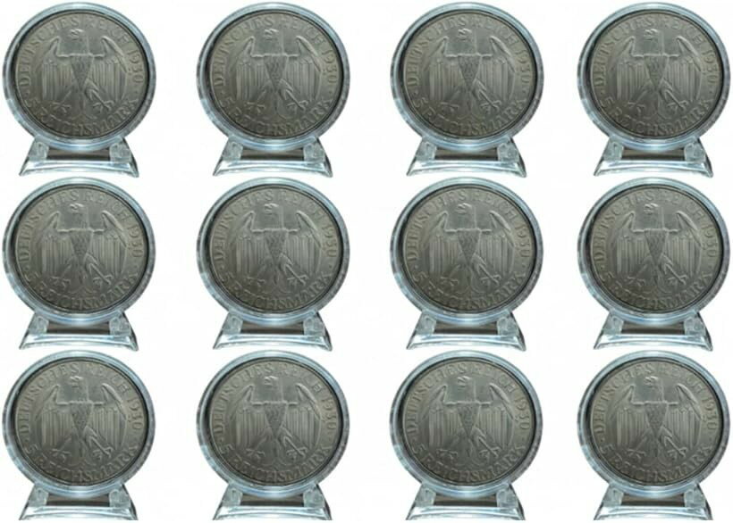 メダルケース コインカプセル ディスプレイ プラスチック 記念硬貨 クッション付き 40mm 10個 (クリア)
