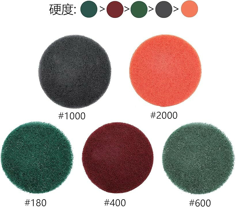 【楽天ランキング1位入賞】125mm 精練パッド ポリッシャー交換用 #180 - #2000 5枚...