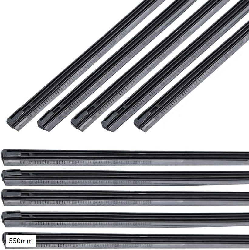 【楽天ランキング1位入賞】互換品 汎用 ワイパー替えゴム 10本セット 撥水 ガラス拭き取り対応 柔軟性 ラバーゴム 幅6mm 550mm (550mm)