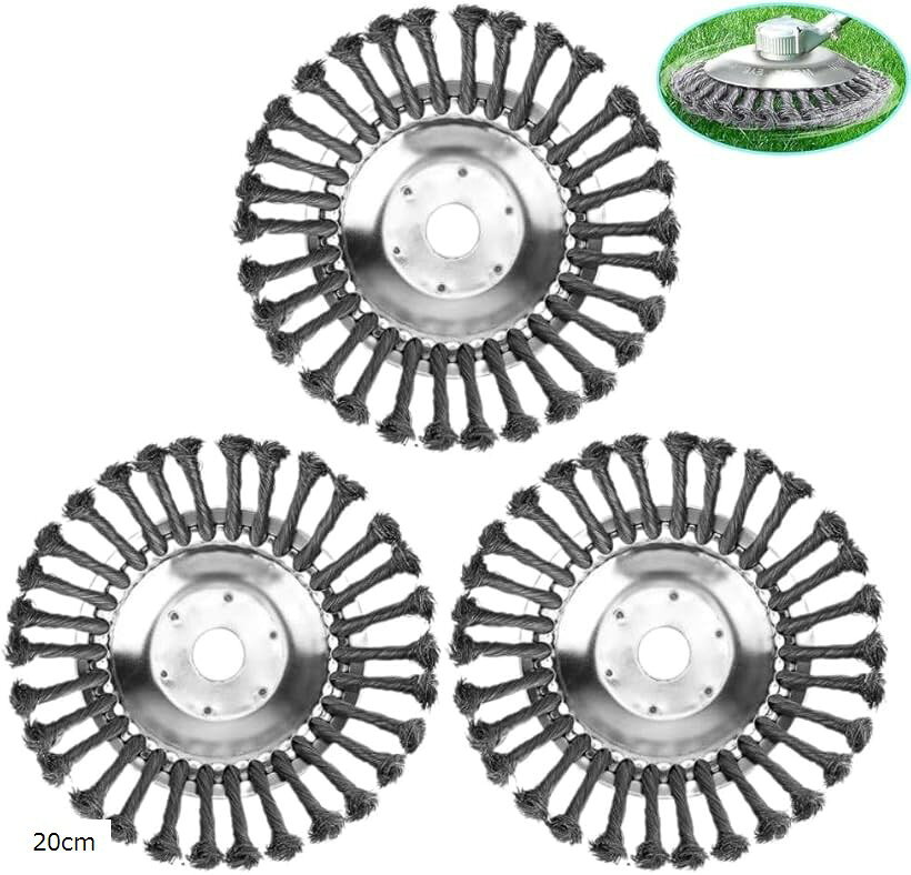 草刈り機 替え刃 ブラシ カッター 3個セット 15cm 20cm 25cm 草削り ワイヤー 交換用 雑草 除去 除草 ..
