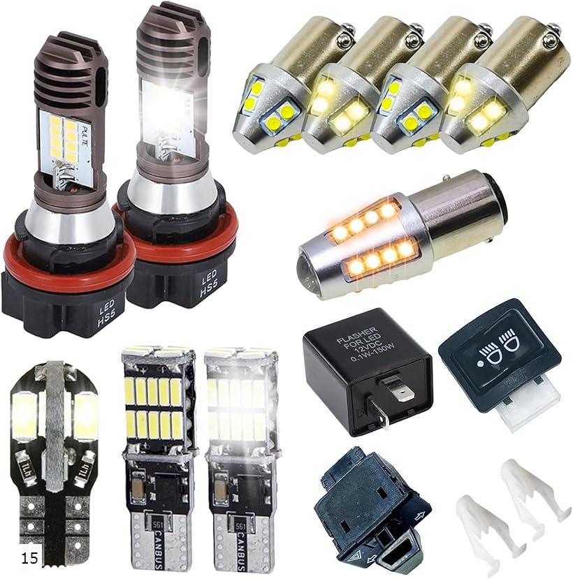 【楽天ランキング1位入賞】HS5 LED ヘッドライト ポジションライト ナンバー灯 テールライト ウインカー ウインカーリレー ウインカースイッチ ヘッドライトスイッチ カウル クリップ 15個 セット