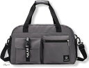 ボストンバッグ ジムバッグ 大容量 ポケット多数 旅行 合宿 遠征 ショルダー紐付属 男女兼用 グレー (グレー)
