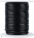 20m 牛革紐 本革ひも レザーコード 皮紐 丸紐 太さ2mm アクセサリーパーツ ネックレス ブレスレット 靴ひも 手作り用品 DIY用 ジュエリーコード-黒(ブラック, 2mm)
