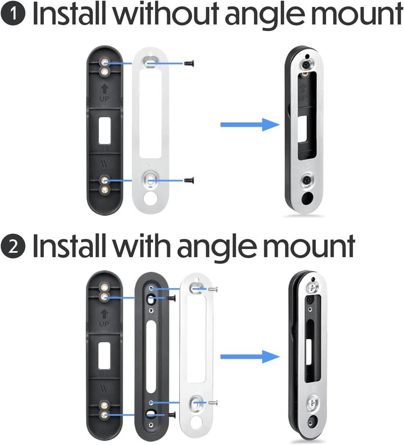 互換品 ドリル不要マウント Google Nest Doorbell バッテリー 対応 壁を保護 (ブラ...