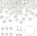 ラインストーン 台座付き 100個入り 3mm ガラスストーン カン付き レジン チャーム パーツ ラインストーンチャーム ネックレス イヤリング ジュエリー作り(クリア)