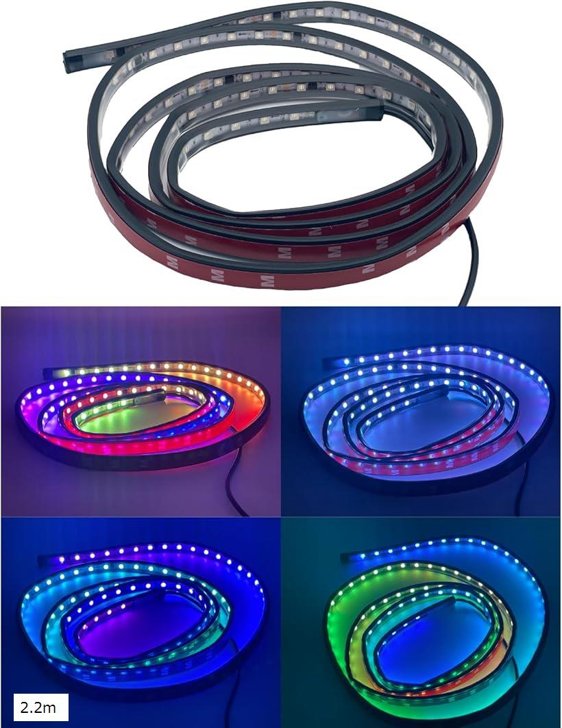 互換品 LEDテープライト カー用品 流れる LEDライト イルミネーション 24v アンビエントライト シーケンシャルウインカー 汎用 2.2m (2.2m)