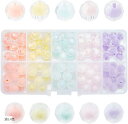 約120個セット ビーズ アクリルビーズ つや消しビーズ 10色 カットビーズ 丸ビーズ 夏 ハンドメイド ネックレス用 ブレスレット用 グリッターパウダー D...