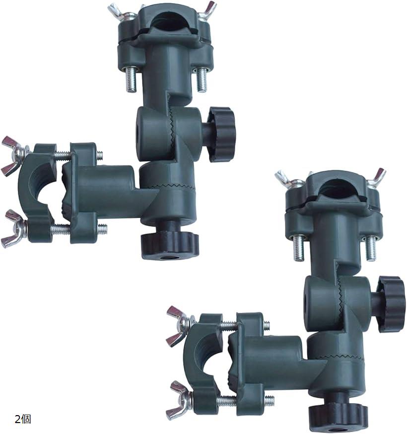 パラソルホルダー 釣り 固定 ジョイント へらぶな 釣り道具 アダプター 万力 角度調整 2個セット (グリーン)