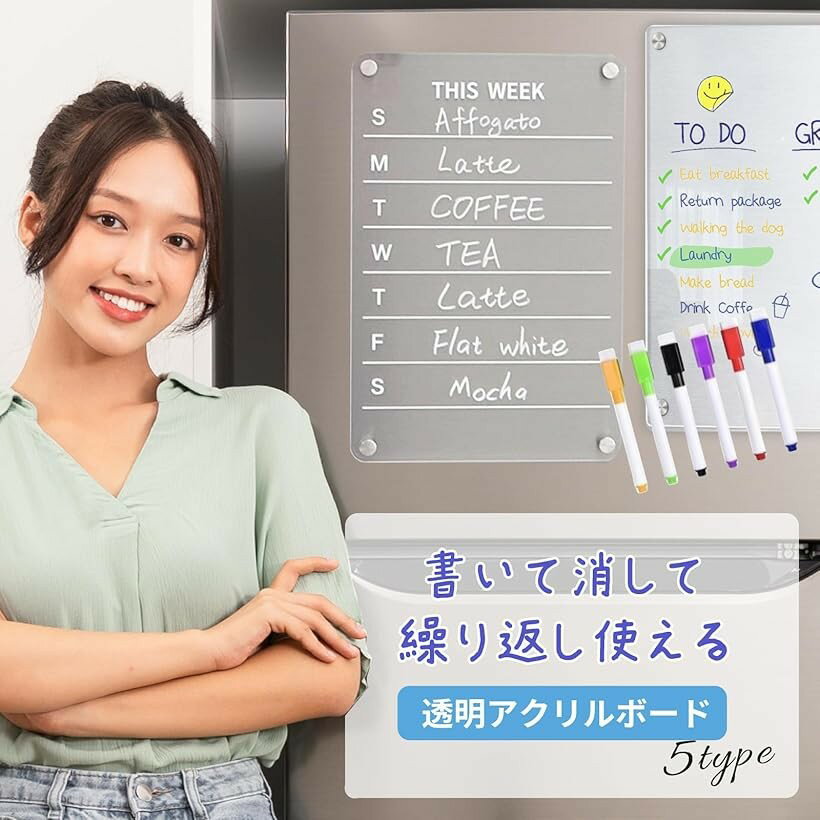 �ڳ�ŷ��󥭥�1�����ޡ۽񤤤Ƥ�Ǥ��륯�ꥢ�ܡ��ɥۥ磻�ȥܡ��� �ޥ��ͥå� �������� 30x40 Ʃ�� ͽ��ɽ �Ҷ� ��² ���ե��� ��� (���ꥢ)