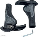 自転車 エルゴ ハンドルグリップ 牛角 ゴム 内径22.2mm 汎用 ロードバイク カスタム 滑り止め 交換 工具付き 左右セット(ブラック)(4)