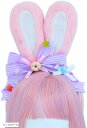 立ち耳 カチューシャ うさぎ うさ耳 ロリータ ゴスロリ リボン コスプレ バニー 仮装 ピンクxパープル (ピンク/パープル)