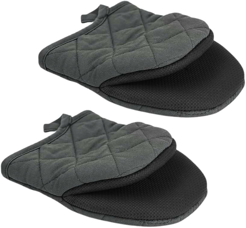 耐熱ミトン 鍋掴み 耐熱グローブ 耐熱手袋 オーブン調理用 吊り下げ収納可能 耐熱温度260℃ (グレー)