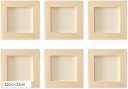 キャンバスボード 画材 木製パネル 6個セット 12cmx12cm(ナチュラル)