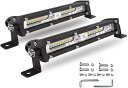 LED作業灯 12V / 24V 車 ワークライト バーライト 7インチ 60W x 2個 セット(ブラック)
