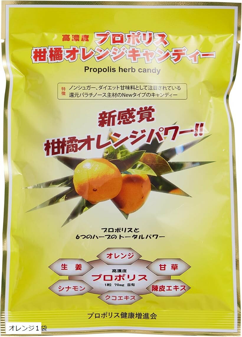 高濃度プロポリス配合 プロポリスキャンディー のど飴 ハーブキャンディー ノンシュガー 個包装 (ハー..