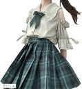 学生服 JK 制服 コスプレ 肩出し スクール制服 上下セット セーラー服 セクシー 正統派 フル セットアップ スカート 大きいサイズ 可愛い コスチューム 衣装 女性用 レディース かわいい 仮装 ハロウィン 女装(グリーン, L)
