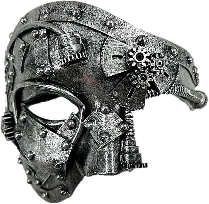ベネチアンマスク オペラ座の怪人 仮面 サイボーグ スチームパンク コスプレ 仮装 お面 ハロウィン シルバー