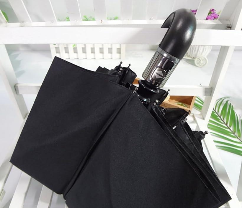 折りたたみ傘 ワンタッチ自動開閉 日傘 メンズ 折畳み 雨傘 10本骨 晴雨兼用 紳士 折りたたみ日傘 防風傘 大きいサイズ 折れない 折り畳み 持運び コンパクト J型ハンドル 強風に強い 濡れない傘 紳士傘(ブラック, L)