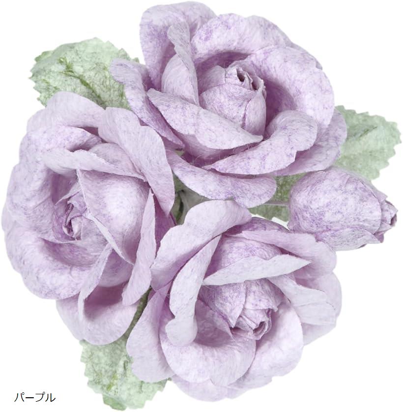 手漉き和紙を使用した ばら 造花 コサージュ ブローチ 2WAY クリップ ピン フォーマル レディースアク..