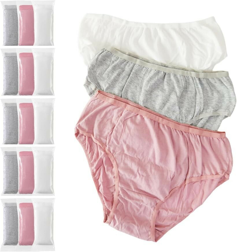 Sanitary Pants - 使い捨てショーツ 綿100% 洗わず履ける滅菌個装 レディース 15枚組 柔らかい 肌に優しい 蒸れない 災害 避難所 入院 産後 旅行 (15個セット, 3XL)