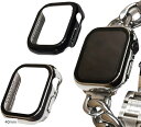 Apple Watch 用 ステンレスチェーン 対応 カバー ケース シルバー/ブラック 2個セット 保護 防水 ガラスフィルム PC素材 メタル調 光沢 頑丈 軽量 耐衝撃(シルバー&ブラック, 40mm)(2)