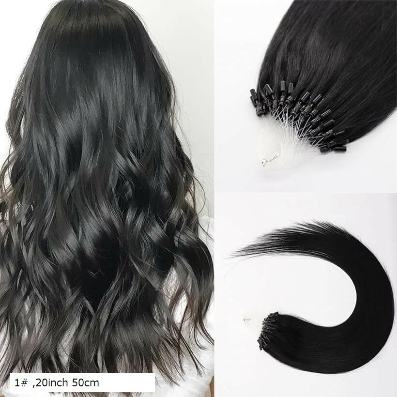 ���� ring loop hair ���åץ������� ��ߡ��������� ���顼 �����å� �������ƥ󥷥�� 50�� (1#, 20inch 50cm)