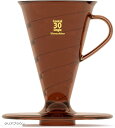 シングル コーヒードリッパー 透過ドリッパー Tarachine たらちね 1杯用 計量スプーン 紙フィルター付(クリアブラウン)