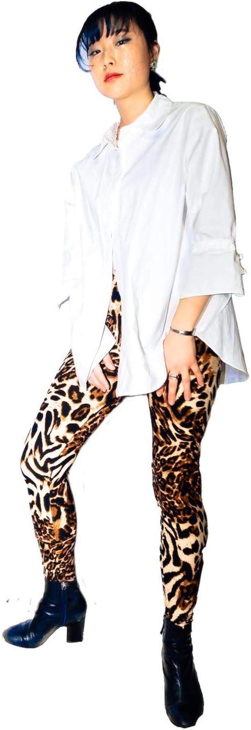 レギンス スパッツ ヒョウ柄 豹柄 アニマル柄 プリント デザイン レディース (レオパード柄3, Free Size)