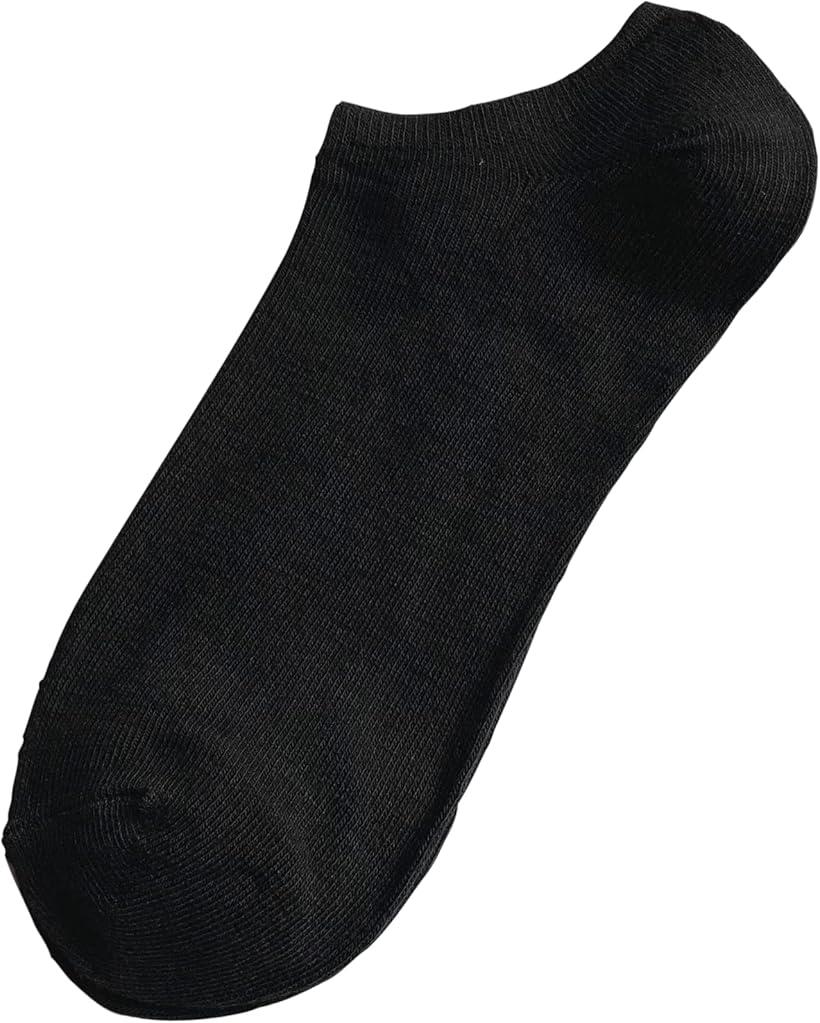 ソックス レディース くるぶし 靴下 ショート 綿混 薄手 春 夏 白 黒 無地 スニーカーソックス 10足セット ブラック10足 C85 (ブラック10足, 23-25)
