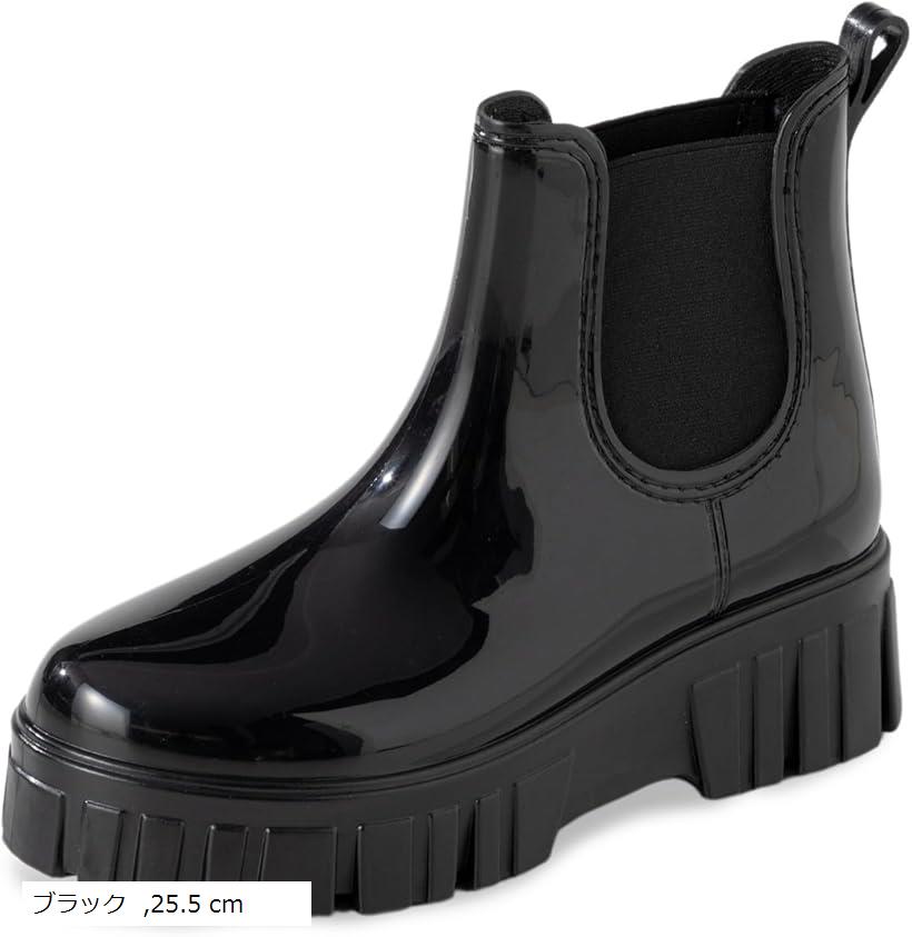 レインブーツ レディース レインシューズ 安見えしない厚底x防水xサイドゴアxくるぶしまでのショート ...