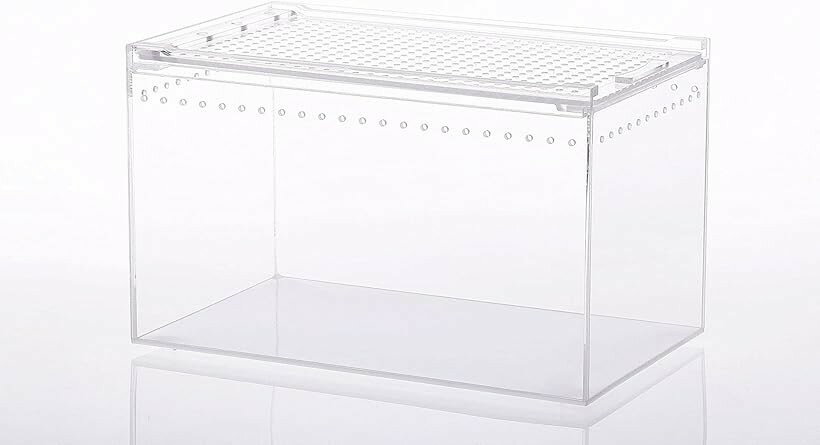 爬虫類 ケージ シェルター アクリル製 トカゲ 蛇 サソリ 飼育 ボックス (30x20x15cm)