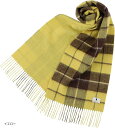 エレンシア カシミヤブレンド リバーシブル マフラー レディース メンズ UVカット98%以上 チェック 30x186cm 160g 全13色(イエロー)