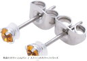 ピアス レディース メンズ チタンポスト 3mmスタッド 低金属アレルギー 3ミリ 地金のカラー:シルバー/ストーンのカラー:トパーズ