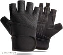 柔道整復師 トレーナー監修 トレーニンググローブ リストラップ付き ウエイト 左右ペア 強力グリップ 筋トレ 通気性 クッション性(ブラック, L)