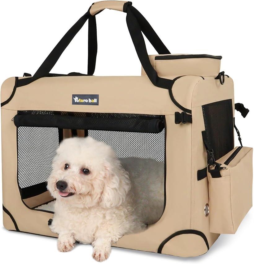 犬用キャリーバッグ ソフトクレート キャリーケース 犬用クレート 折りたたみ メッシュ ロック付き  ...