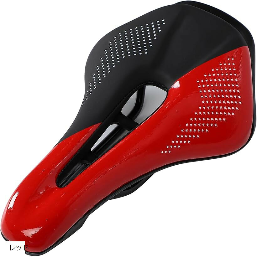 バリエーションコード : 2b9d0vs1oo商品コード2b9d0crhrp商品名自転車 サドル シート パーツ 穴あき ショート ノーズ 通気性 ロード マウンテン クロス バイク 軽量 スポーツ 汎用 レッドブランドcalm wishカラーレッド「ショートサドル」 ペダルを踏み込む力を引き出し、理想的なポジションを提供します。短く幅広なデザインで、前傾姿勢をスムーズに取ることができ、効率的なペダリングをサポートします。「ショートノーズ」 内ももに干渉しにくく、自由に足を動かせるため、ペダリングに集中しやすくなります。これにより、スムーズで快適なサイクリング体験を実現し、幅広の座面がしっかりとお尻を包み込み、安定感を提供します。幅広いデザインで、長時間のライドでも快適な座り心地を実現し、疲れにくくなります。「穴あき形状」 圧迫感やムレを軽減し、快適性を向上させます。中央部分がくり抜かれているため、股や尿道への圧迫感が軽減され、通気性も抜群です。「高品質素材」 プレミアム防水PUレザーが雨の日でもサドルを守り、高反発ポリウレタンフォームが心地よい座り心地を提供します。衝撃吸収デザインと広めの座面でお尻への圧力や刺激を軽減し、快適なライドをサポートします。フレームは耐久性のあるスチール製です。「幅広い適応車種」 一般自転車、マウンテンバイク、ロードバイク、クロスバイク、折りたたみ自転車など、さまざまな自転車にかっこいい、おしゃれに対応可能です。※ 他ネットショップでも併売しているため、ご注文後に在庫切れとなる場合があります。予めご了承ください。※ 品薄または希少等の理由により、参考価格よりも高い価格で販売されている場合があります。ご注文の際には必ず販売価格をご確認ください。※ 沖縄県、離島または一部地域の場合、別途送料の負担をお願いする場合があります。予めご了承ください。※ お使いのモニタにより写真の色が実際の商品の色と異なる場合や、イメージに差異が生じることがあります。予めご了承ください。※ 商品の詳細（カラー・数量・サイズ 等）については、ページ内の商品説明をご確認のうえ、ご注文ください。※ モバイル版・スマホ版ページでは、お使いの端末によっては一部の情報が表示されないことがあります。すべての記載情報をご確認するには、PC版ページをご覧ください。