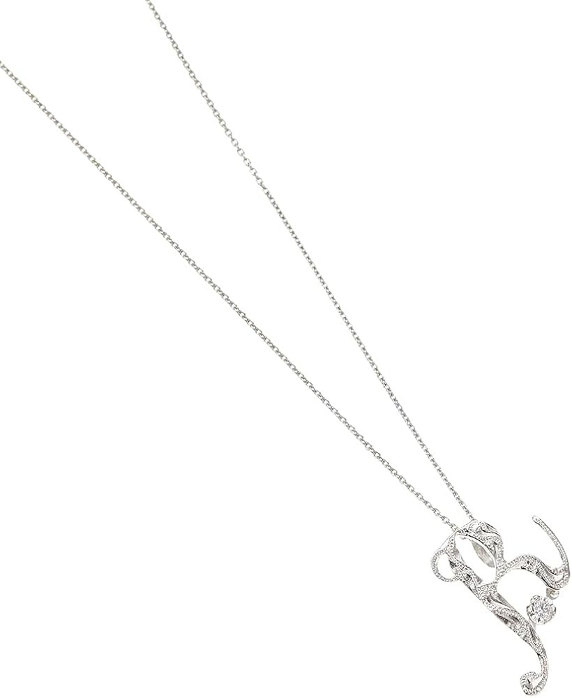 Heart - シルバー925 イニシャル ハワイアンジュエリー キュービックジルコニア ストーン 金属アレルギー対応 ネックレス レディースR