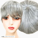 部分ウィッグ かつら ヘアピース ポイントウィッグ 白髪 グレイヘアー 女性 レディース 人工毛 ショート 前髪 ストレート 前髪ウィッグ O型つむじ トップピ...