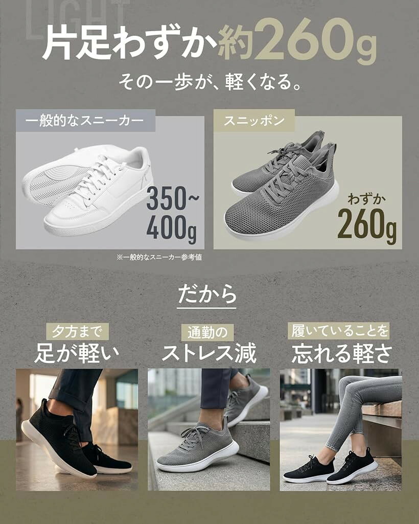ホリックのスニーカー 立ったまま履けるx身体のプロ監修 メッシュ ニット トレーニング ランニング シューズ レディース メンズ ジム スリッポン 男女兼用 フィットネス (グレー, L (26.0 -26.5cm))｜アングル3