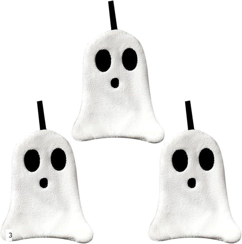 ハンドタオル おばけ 3枚セット 吊り下げ お手拭き お化け ゴースト 幽霊 かわいい キッチン 洗面所 マ..