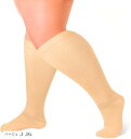 大きいサイズ 着圧ソックス ゆったり プラスサイズ 加圧 靴下 サポートソックスストレッチ(ベージュ, 3XL)(4)