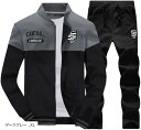 レッドレイ ジャージ 上下 セット セットアップ スウェット 長袖 メンズ(ダークグレー, XL)