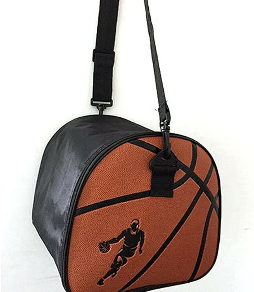 バスケットボールバッグ オックスフォードクロス スポーツケース ボール入れ レザー 手提げ 肩掛け ショルダーバック 部活 (ワンサイズ)