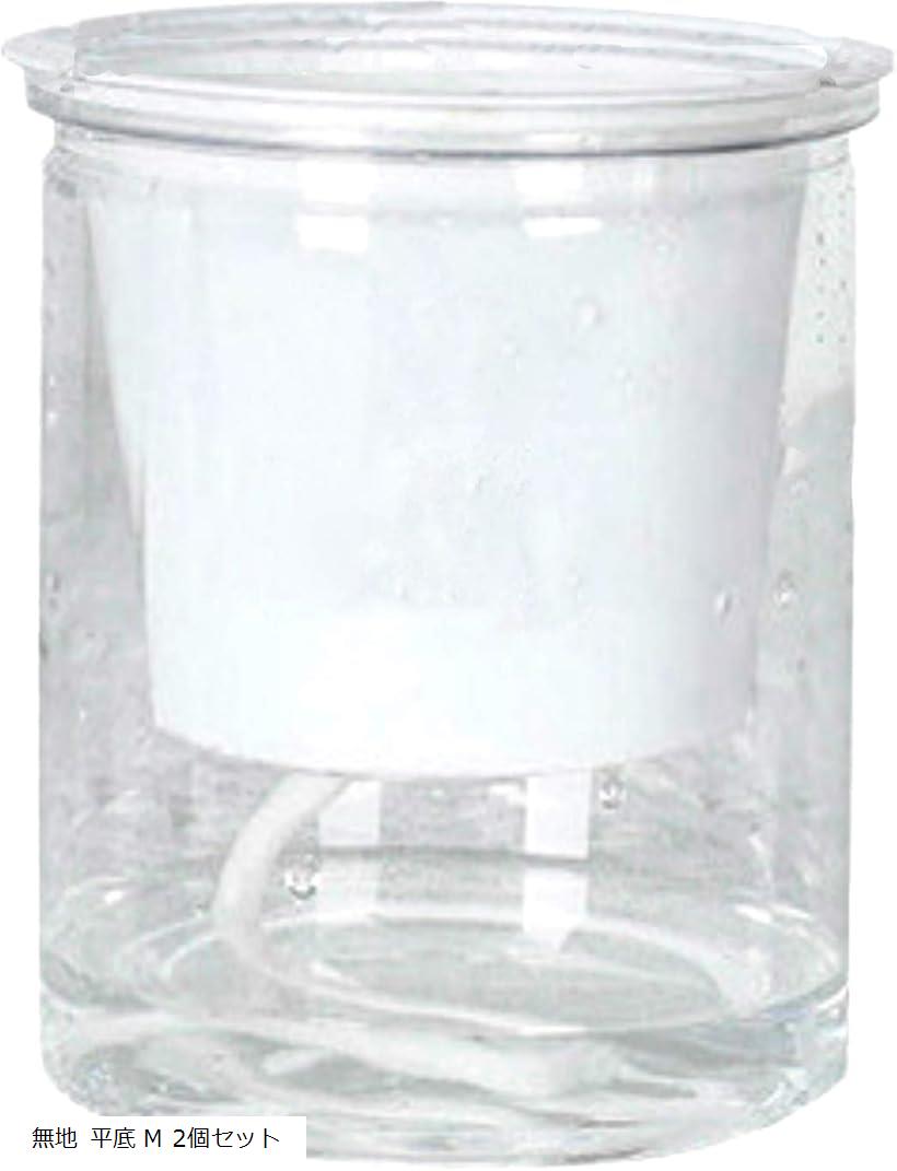 植木鉢 スタイリッシュデザイン 自動給水 プランター フラワー ポット SW1678 無地 平底 M 2個セット(無地 平底 M 2個セット, Small)